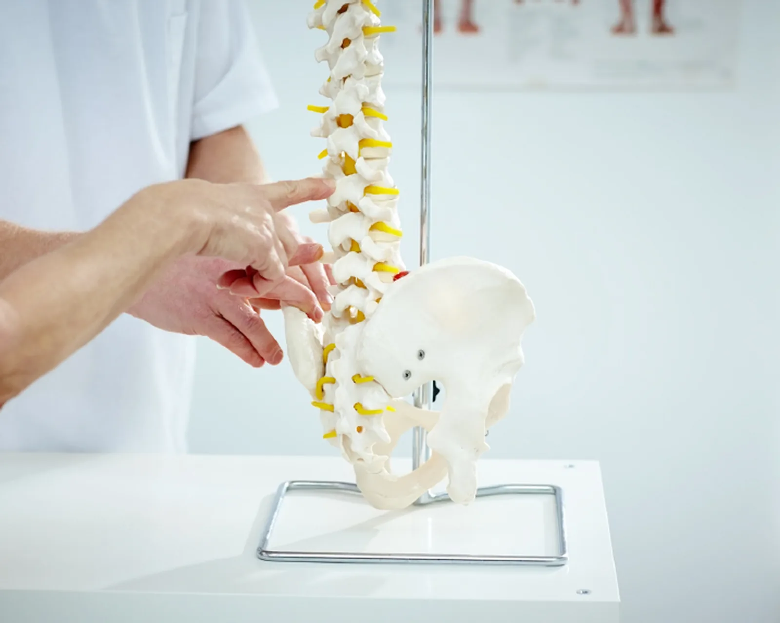 A chiropractic adjustment in progress